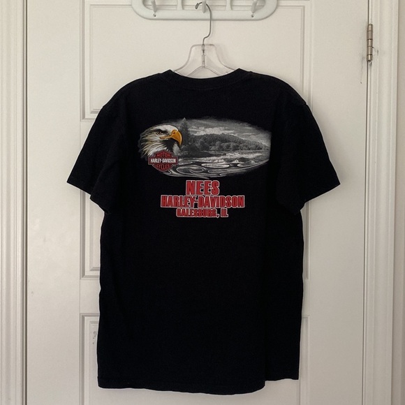 HARLEY-DAVIDSON NEES GALESBURG IL Black Graphic T Shirt in Medium - Picture 6 of 6